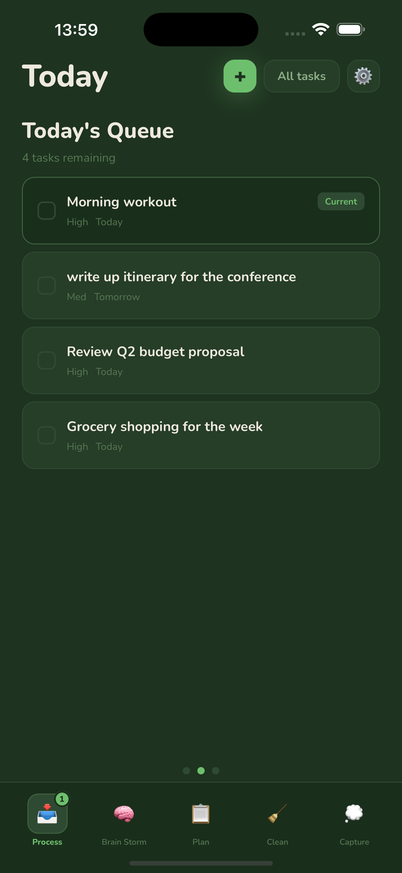 Apex app showing Today's Queue with tasks